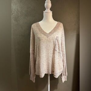 V-neck slightly sheer sweater size L, NWOT, lightweight, never worn